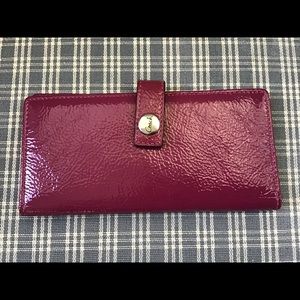 Coach Fuchsia Pink Patent Leather Checkbook